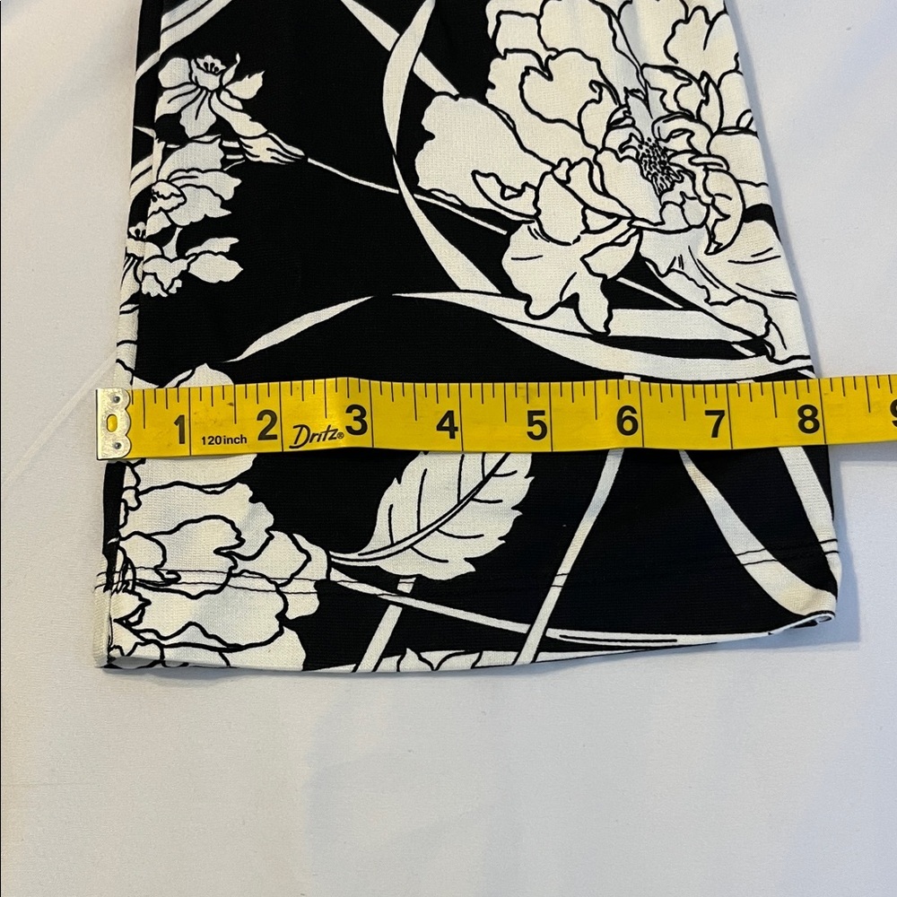 bryn Walker Black and White Floral Wide Leg Pants - Picture 9 of 12